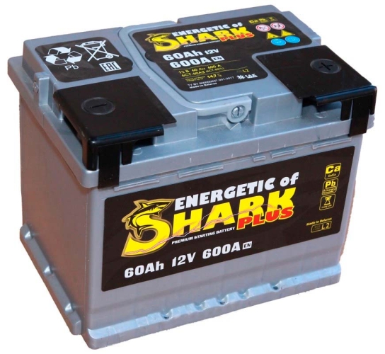 Батарея аккумуляторная ENERGETIC of SHARK ESP603R 60А/ч 600А обратная полярн. стандартные (Европа) клеммы