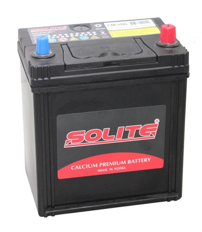 Батарея аккумуляторная Solite CMF44AL 44А/ч 370А обратная полярн. тонкие вынос. (Азия) клеммы