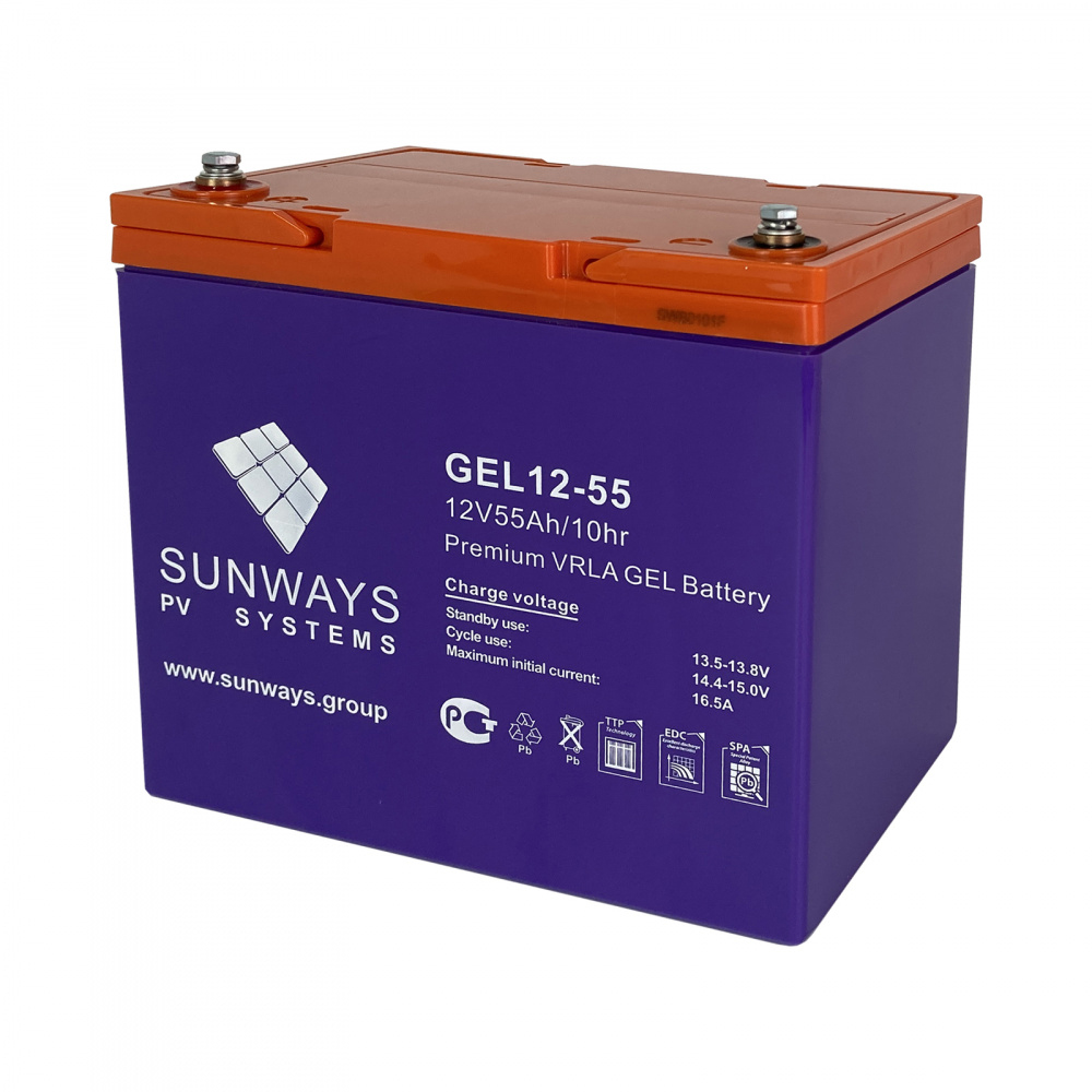 Аккумуляторная батарея SUNWAYS SW101552 GEL 12-55