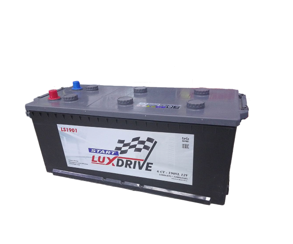 Аккумулятор, LuxDrive Start, 190 Ah, конус + переходник, прямая полярность, LS1904